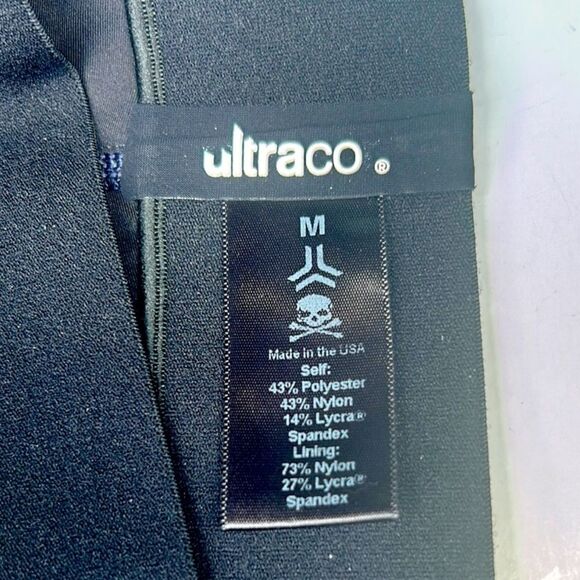 NWOT Ultracor x SoulCycle Navy Floral Velvet Racing Stripe Leggings Sz M - Picture 5 of 5